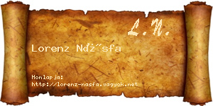 Lorenz Násfa névjegykártya